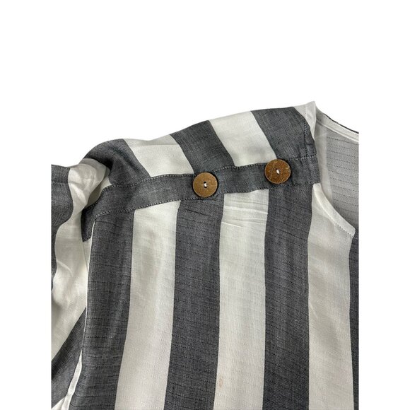 French Laundry NWT Plus New Size Striped Cold Shoulder Top 3X Black White Nautic - Picture 5 of 15